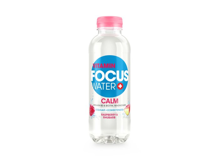 Focuswater Rhubarb & Raspberry, EW Calm Zero Zucker12er 50cl x12