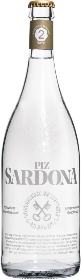 Piz Sardona Mineralwasser 2 mittel Co2 MW 75cl 12x