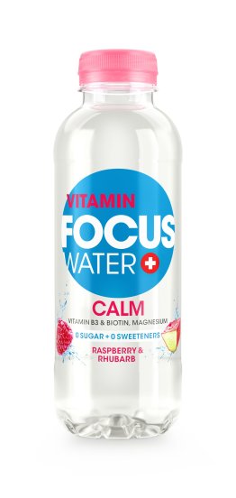Focuswater Raspberry &Rhubarb, EW Calm Zero Zucker 50cl x24
